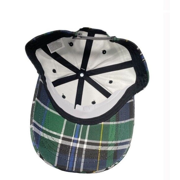 Vans Logo Structured Jockey Hat 6-Panel Green Plaid Unisex OS Curved Bill NWT - Picture 5 of 8